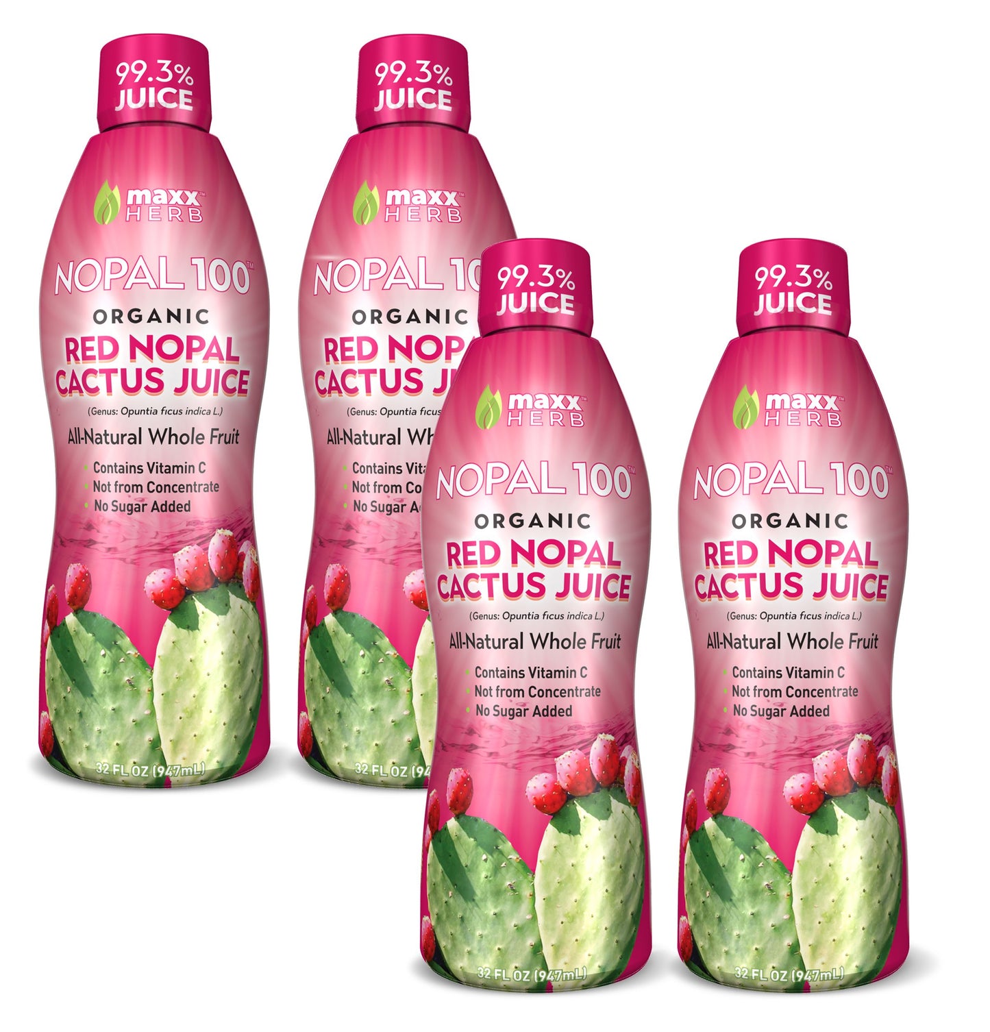 Red Nopal Cactus Fruit Juice (Organic) - 32oz (32 Servings)
