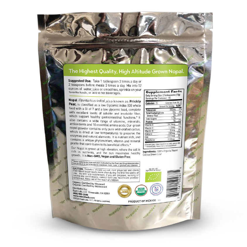 Green Nopal Cactus Leaf Powder (Organic) 12 Oz