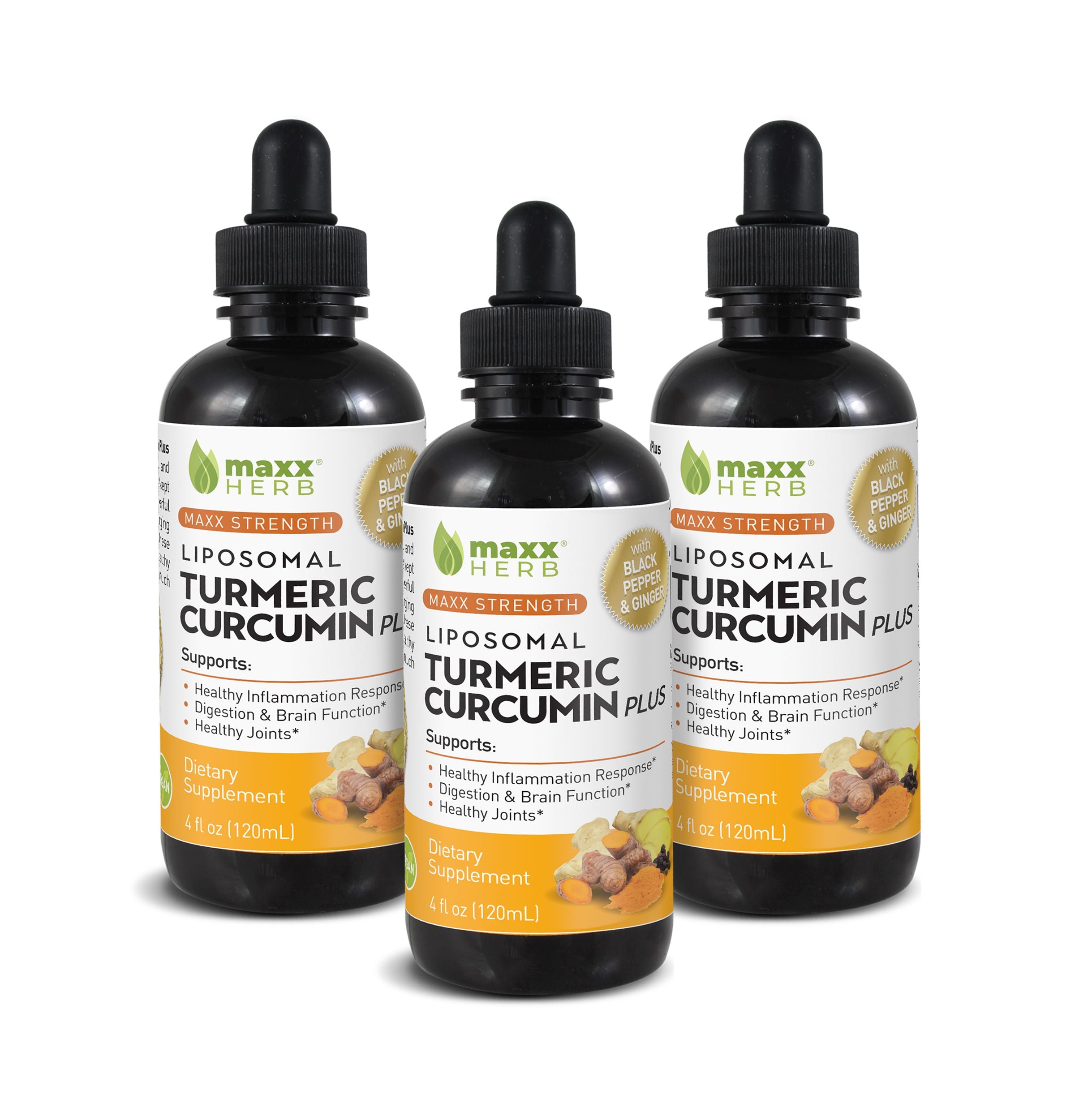 Turmeric Curcumin Extract - Liposomal, Black Pepper & Ginger