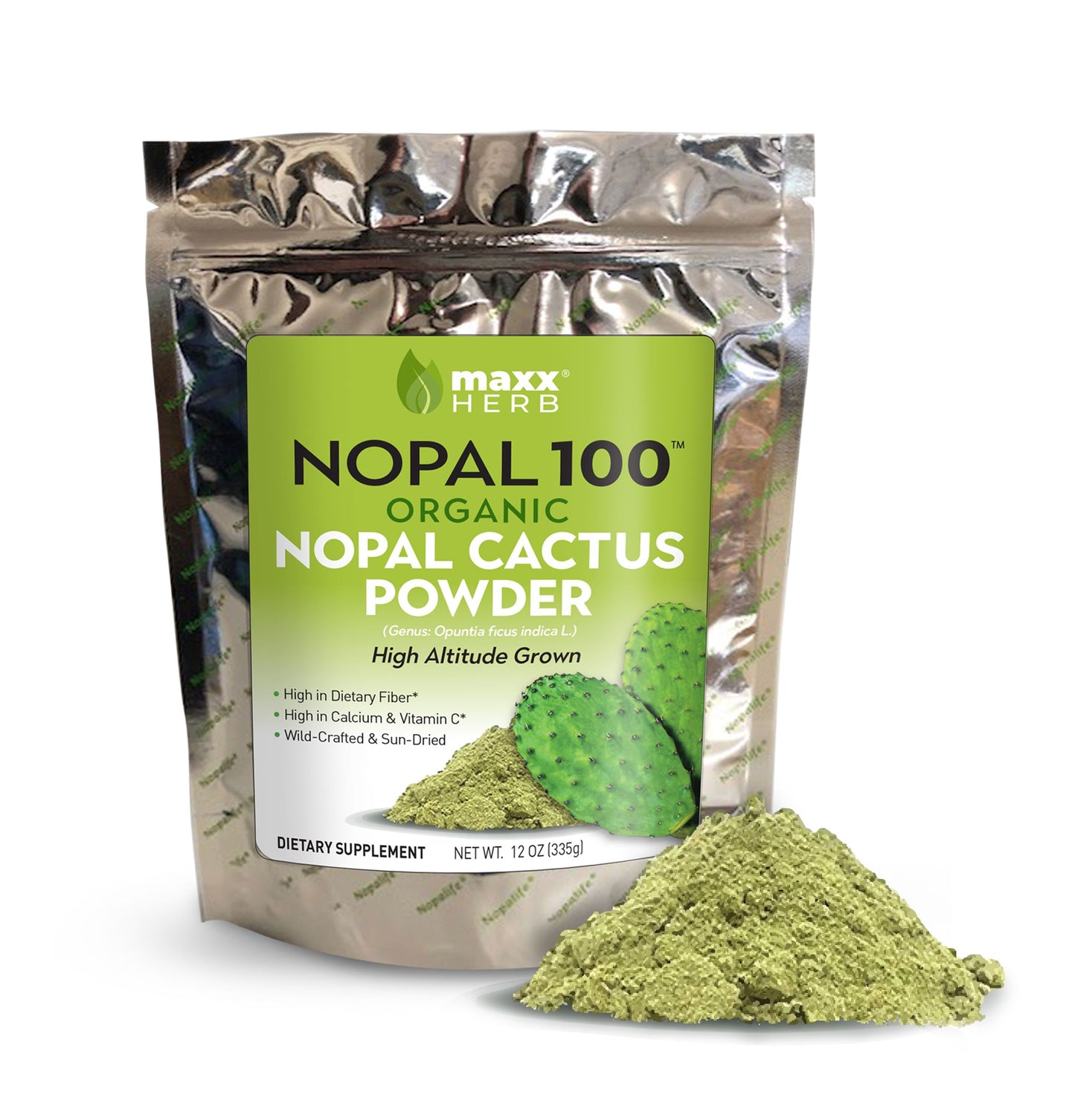 Green Nopal Cactus Leaf Powder (Organic) - 12oz