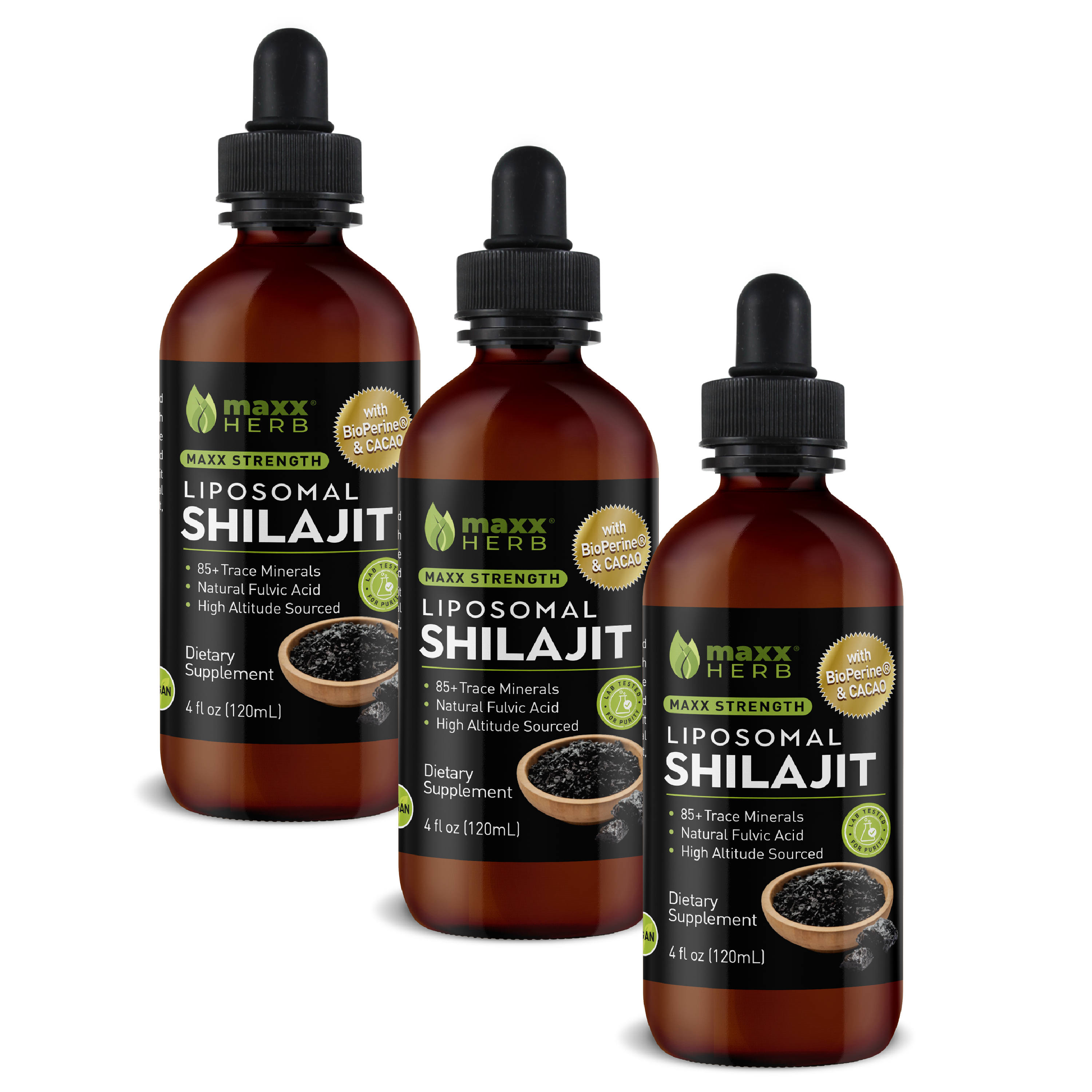 Shilajit Extract - Liposomal, BioPerine ® & Cacao